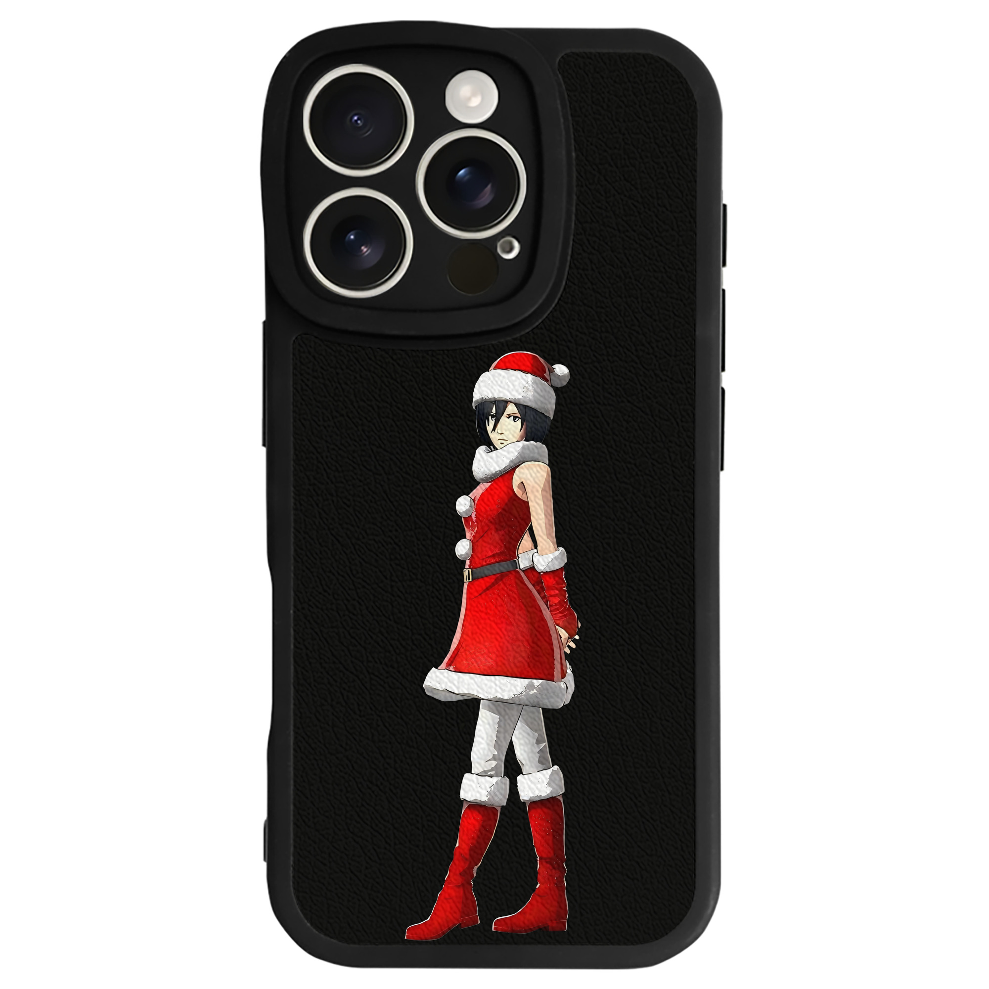 （画像用） 進撃の巨人 ミカサ·アッカーマン Attack on Titan Mikasa Ackerman 【iPhone 16シリーズ対応】シリコンスマホケース（レザー調） 材質：シリコン